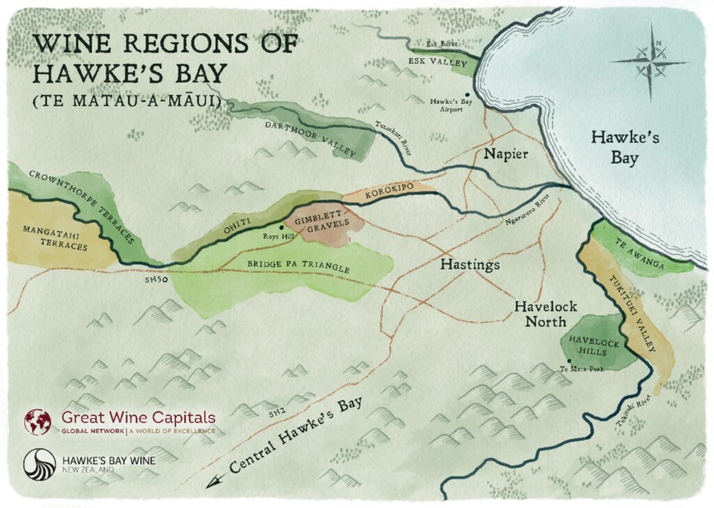 Hawke's Bay Wine Region Map